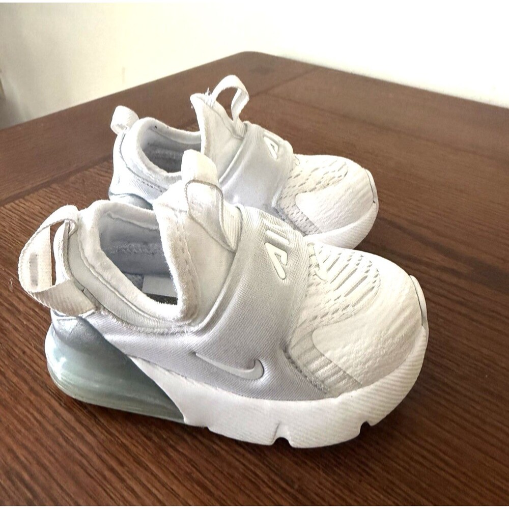 Nike Air Max 270 (TD) Toddlers' Shoes White-Metallic Silver CI1109-100 Size 5c